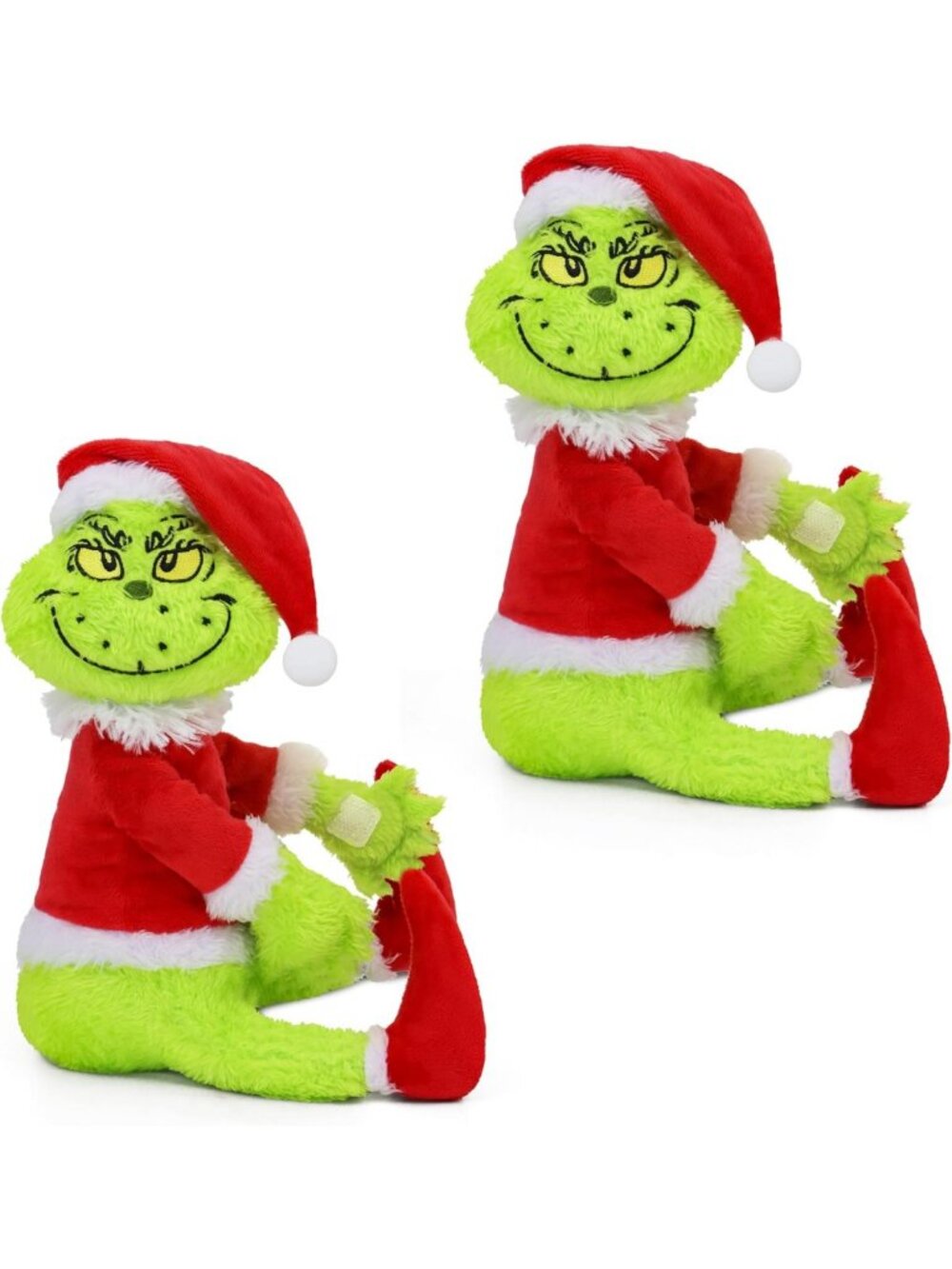 Furry Green Christmas Tree Topper & Wine Bottle Hugger - Holiday Decor (2 Pack)